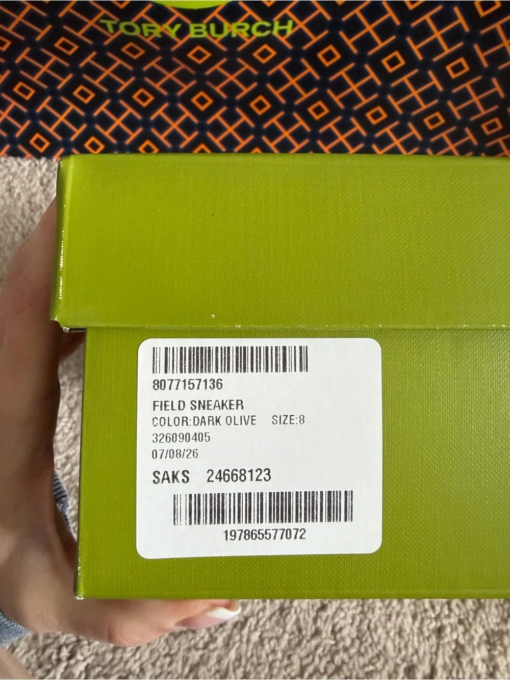 Tory Burch Field Sneaker Dark Olive Green Size 8